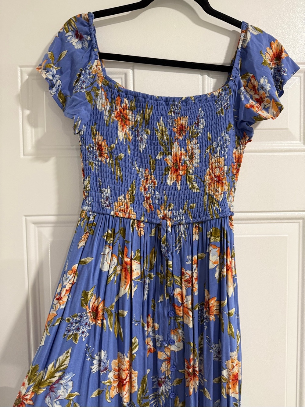 Xhilaration Blue Floral Maxi Dress